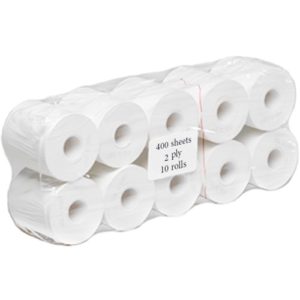 Toilet Roll 2 Ply, 400 Sheets - 10 Rolls