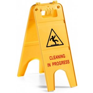Cleaning in Progress Plastic Sign