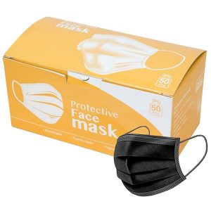 Disposable Face Mask (Black) 3 Ply – 50 PCs