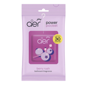 Godrej Aer Power Pocket Bathroom Fragrance Berry Rush  - Pack Of 6