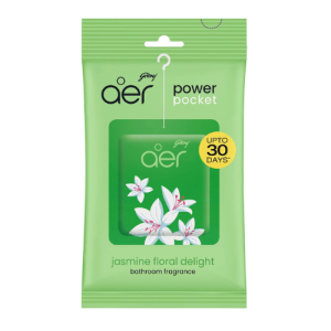Godrej Aer Power Pocket Bathroom Fragrance Jasmine Floral Delight - Pack Of 6